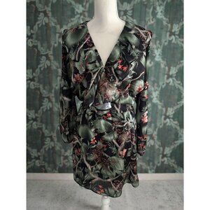 JOHANNA ORTIZ x H&M Botanical Fauna Long Sleeve Dress Size Small